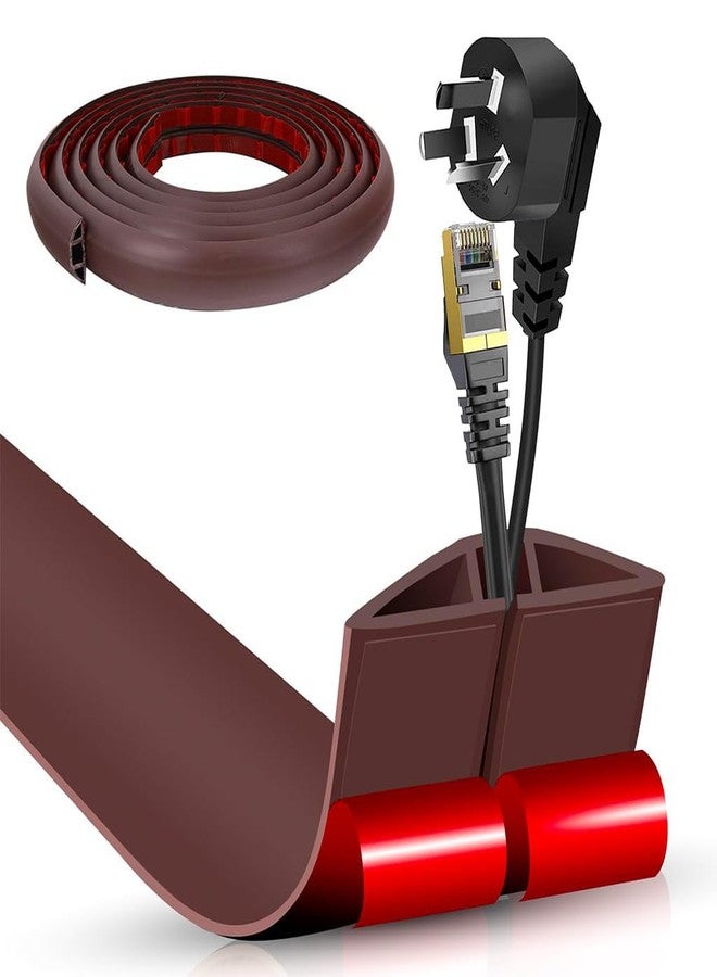 Serplex غطاء حماية سلك كهربائي ذاتي اللصق من سيربلكس® بطول 6.6 قدم، غطاء أرضي لإخفاء أسلاك التمديد، غطاء لاصق ذاتي لحماية أسلاك الطاقة على الأرض - Image 1